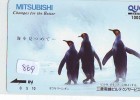 Carte Prépayée Japon * OISEAU MANCHOT  (869)  PENGUIN BIRD Japan * Prepaidcard * PINGUIN * MITSUBISHI - Pinguine