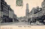 DOULLENS  RUE DU BOURG COMMERCES ET ANIMATION   EDIT  BOULOGNE    CIRC  1906 - Doullens