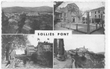 83 // SOLLIES PONT   Multivues CPSM, Vue Générale, Place église, Passerelle, Sollies Ville - Sollies Pont