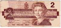 BILLET CANADA - P.94 (VOIR SIGNATURES - 1986 - 2 DOLLARS - REINE ELISABETH II - OISEAUX - Canada