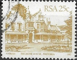 SOUTH AFRICA 1982 Architecture - 25c  Melrose House,  Pretoria FU - Usados
