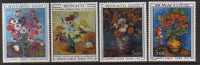 MONACO. Tableaux Floral De Cezanne, Dufy, Van Gogh.  4 T-p Neufs **.  Cote 22.50 € - Impresionismo