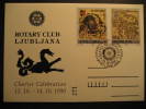 YUGOSLAVIA Ljubljana Club 1990 Rotary Maxi Maximum Card Cancel - Rotary, Lions Club