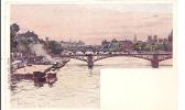 75 - PARIS  1er -  La Seine Vue Du Pont Royal  - Aquarelle Le Vignal  -  Carte Précurseur - La Seine Et Ses Bords