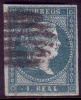 Edifil 41 1855 1 Real Filigrana De Lazos En Usado, Catalogo 18 Eur - Oblitérés