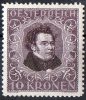 Austria 1922 Musicians - Composers 10 K Scubert MH  SG 522 - - Unused Stamps