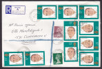 Great Britain Registered Recommandée BROMLEY (Kent) Label Mult Franked 1987 Cover To COPENHAGEN Denmark (2 Scans) - Brieven En Documenten