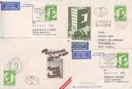 0248dw: Österreichs Europamarke 1959, Normalbeleg Plus 3 Verschiedene Flugpost Mit Rs. Ankunftsstempeln - Storia Postale