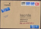 Netherlands A Prioritaire Luchtpost Airmail Par Avion Label 1991 Cover HELLERUP Denmark Booklet Markenheftchen Stripe !! - Luftpost