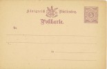 2393. Entero Postal WURTTEMBERG 5 Pf. Lila Cifra. Postkarte - Interi Postali