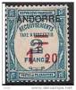 Andorra Andorre 1931 Taxe 1.20Fr Light Blue, Mi 12, MH(*) - Unused Stamps