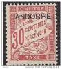 Andorra Andorre 1931 Taxe 30c Red, Mi 3, MH(*) - Ongebruikt