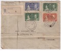 Kenya Uganda Tanganyika, K.U.T. To Denmark, 1937  Registered Cover, Coronation Set Of 3, - Kenya, Oeganda & Tanganyika