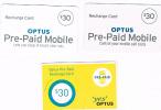 AUSTRALIA - OPTUS    ( GSM RECHARGE) -  LOT OF 3 DIFFERENT  - USED  -  RIF. 3735 - Australien