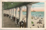 VIEWING BATHERS FROM COLONNADE OF CONVENTION HALL  - 1932 CIRCULATED POSTCARD - Atlantic City