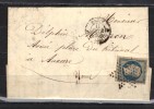 FRANCE N° 10 Obl.  S/lettre Entiére Superbe  Paris/Auxerre - 1852 Louis-Napoleon