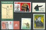 TIR 10: Lot De 6 Timbres Turkmennistan Corée Chine ? Géorgie Pakistan Ajman - Shooting (Weapons)