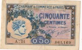 Billet De 50 Centimes (Chambre De Commerce De Paris) -  1922 - Numéro : 061.169 (§) - Camera Di Commercio
