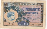 Billet De 50 Centimes (Chambre De Commerce De Paris) -  1922 - Numéro : 061.169 (§) - Chambre De Commerce