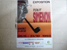 (simenon) AFFICHE DE L´EXPOSITION (50x70cm) - TOUT SIMENON - Liège 1993 - Simenon