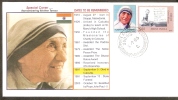 India 2006 Mother Teresa Gandhi Leprosy Is Curable Label Noble Prize Winner Health Disease Flag Sp Cover Inde Indien - Moeder Teresa