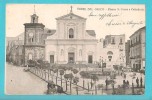 TORRE DEL GRECO PIAZZA S. CROCE E CATTEDRALE CARTOLINA FORMATO PICCOLO VIAGGIATA NEL 1905 - Torre Del Greco