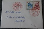 LETTRE LA POSTE ET LA CROIX ROUGE RED CROSS CACHET COMMEMORATIF ROUGE XIII EXPOSITION MARSEILLE 3&4-12-1963 COTE 8 E - Croce Rossa