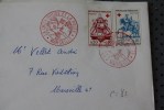 LETTRE LA POSTE ET LA CROIX ROUGE RED CROSS CACHET COMMEMORATIF ROUGE XIII EXPOSITION MARSEILLE 3&4-12-1963 COTE 8 E - Red Cross