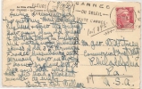 FRANCE - MARIANNE De GANDON - Yvert 887 - 18f  Solo Stamp On 1951 POSTCARD From CANNES To PHILADELPHIA - 1945-54 Maríanne De Gandon