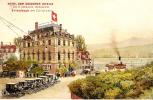 Schweiz Suisse 1911: Erlenbach HOTEL ZUM GOLDENEN KREUZ, Mit Stempel ERLENBACH 25.IV.11 (Kutschen,Dampfschiff) - Erlenbach