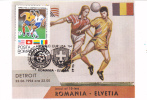 1994 USA, World Cup,Football,soccer,CM,maxicard,cartes Maximum Match; Romania - Elvetia. - 1994 – Vereinigte Staaten