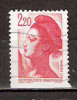 Timbre France Y&T N°2427 (5) Obl. Liberté De Gandon. 2 F. 20. De Carnet. Rouge. Cote 0.30 € - 1982-1990 Liberté (Gandon)