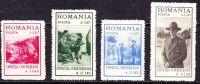 ROMANIA 1931 Pfadfinder- Ausstellung Satz Bis 4+4 L. Boyscouts Exhabition Michel 413-414-415-416* - Unused Stamps