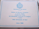 SAN MARINO - ANNO 1988 - DITTICO OLIMPIADI SEUL  LIRE 500 + 1000  In ARGENTO FDC In CONFEZIONE ORIGINALE - Saint-Marin