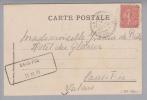 Heimat Vs Saas Fee 1905-07-22 Postkarte F.m. Aushilfs-O - Lettres & Documents