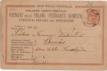 4316# POSTKORT FRAN FINLAND Obl BORGA 1882 Pour EKENAS FINLANDE ENTIER ADMINISTRATION RUSSE - Cartas & Documentos