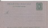 B3-Interi Postali-Cartoline Postali-Biglietti Postali-Italia Regno 1889 5c.Integro Delle Due Parti E Perfetto. - Interi Postali