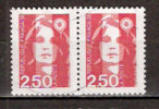 Timbre France Y&T N°2715x2 (1) Obl. Paire. Marianne Du Bicentenaire.  2 F. 50. Rouge. Cote 0.30 € - 1989-1996 Bicentenial Marianne