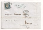 Lettre - SEINE - PARIS - Etoile Muette S/N°4a Bleu Fonçé +; Càd T.15 - 1852 - B/TB - 1849-1850 Ceres