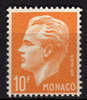 MONACO N° 350 XX Prince Rainier III 10 F. Orange TB - Ongebruikt