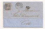 Lettre - SUISSE - BALE - Helvetia Assise à 30 Bleu+PD Noir + Càd Pour CETTE - 1871 - Briefe U. Dokumente