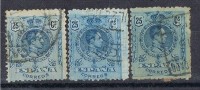 Sellos 25 Cts Alfonso XIII Medallon , VARIEDADES, Edifil Num  274-274a-274b º - Used Stamps