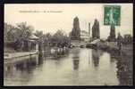 CPA  ANCIENNE- FRANCE- SERQUIGNY (27)- SUR LA CHARENTONNE- LE PONT- PECHEUR A LA LIGNE- LAVOIR- USINE - Serquigny