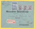 671+673+765 Op Brief Per Aangetekend Met Stempel BRUXELLES   (VK) - 1935-1949 Small Seal Of The State