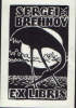 Ex Libris -  Sergei Brehhov- Black Heron, Bird Gorgeous - Ex-libris