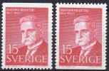 Suède 1960 - Yvert N° 456 & 456a** - Unused Stamps