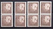 Suède 1961-1968 - Yvert N° 463a, B, C & D **  20 Timbres - Neufs