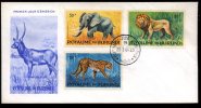 FDC 20-3-1964   LION Elephant Guepard Panthère  Grosses Valeurs Sorties Seules - 1962-69: Oblitérés