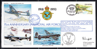 RAF 75th Anniversary FDC Bahamas Scott #775b 60c Fairey Battle No. 60 Squadron - Bahamas (1973-...)