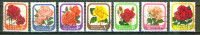 Fleurs, Roses - NOUVELLE ZELANDE - Lili Marlène, Queen Elizabeth, Superstar - N° 646-647-648-649-650-651-652 - 1975 - Usados